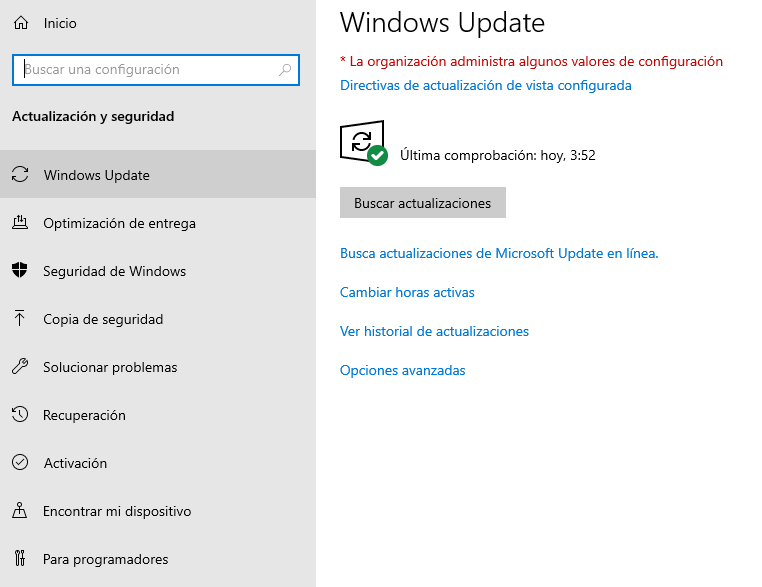 imagen actualización Windows