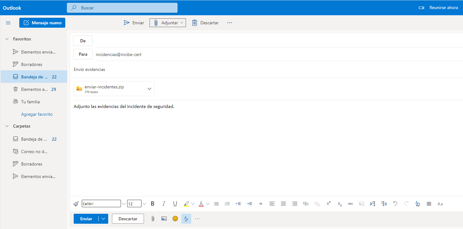Hotmail - envío evidencias