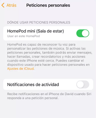 Peticiones personales Apple Home Pod