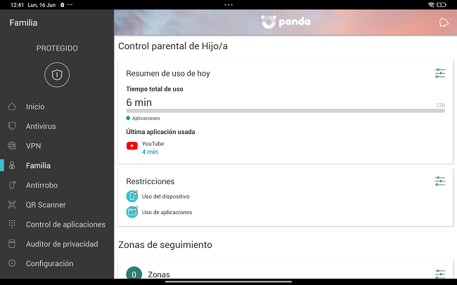 Control Parental Panda Dome Family