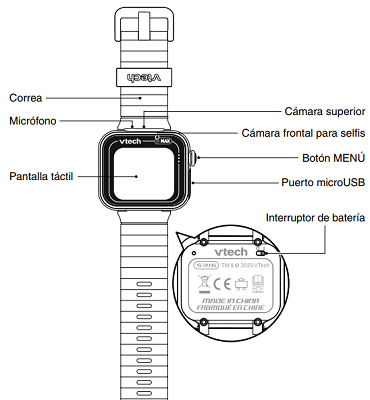 Detalles del dispositivo Smartwatch Kidizoom