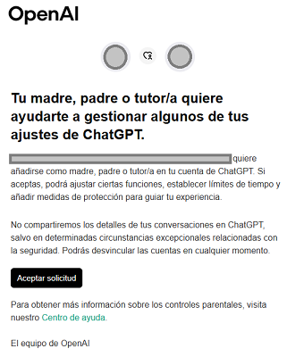 Gestión de ajustes adulto ChatGPT