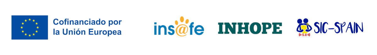  Logos de Cofinanciado por la Unión Europea, INSAFE, INHOPE y SIC-SPAIN 5.0