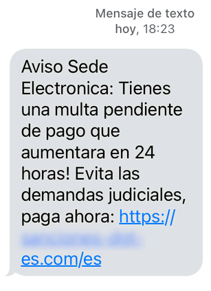 SMS fraude retaso en pago