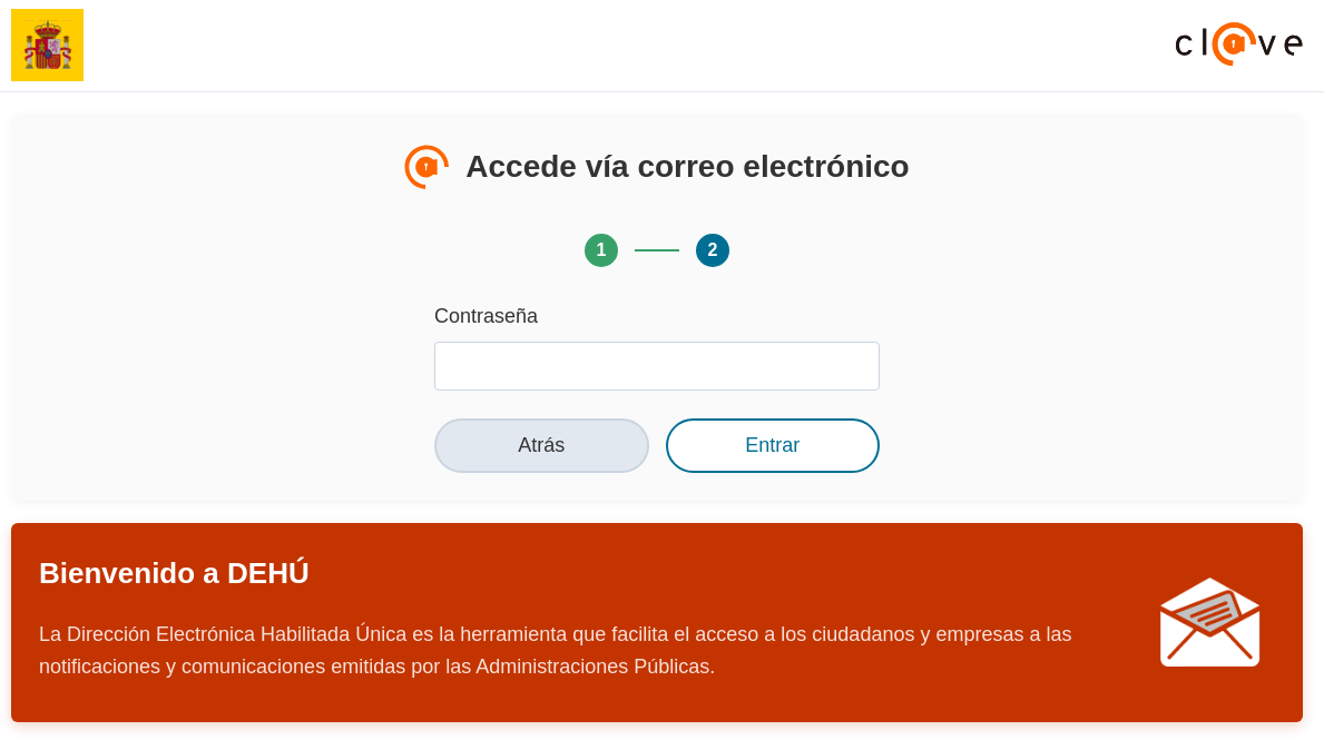 Página web fraudulenta contraseña de DEHU