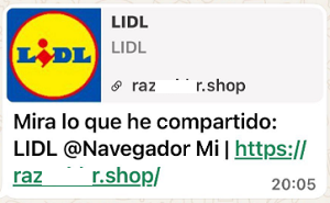 Anuncio fraudulento de WhatsApp
