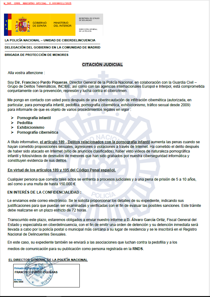 Adjunto de Citación Judicial