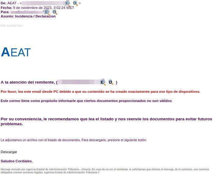 Correo fraude