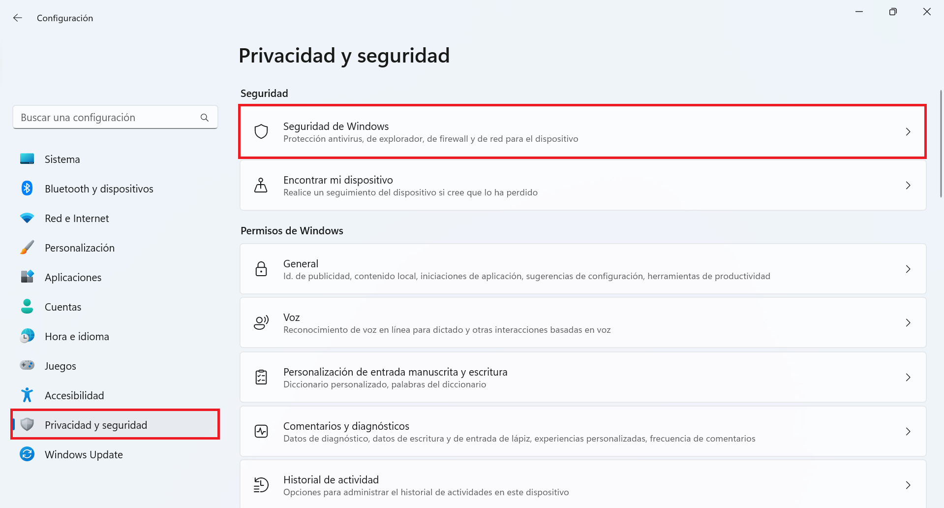 Seguridad de Windows