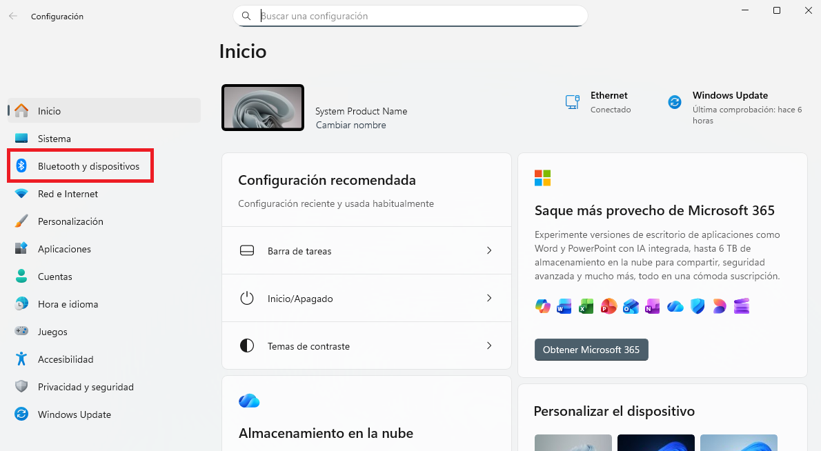 Bluethooth y dispositivos