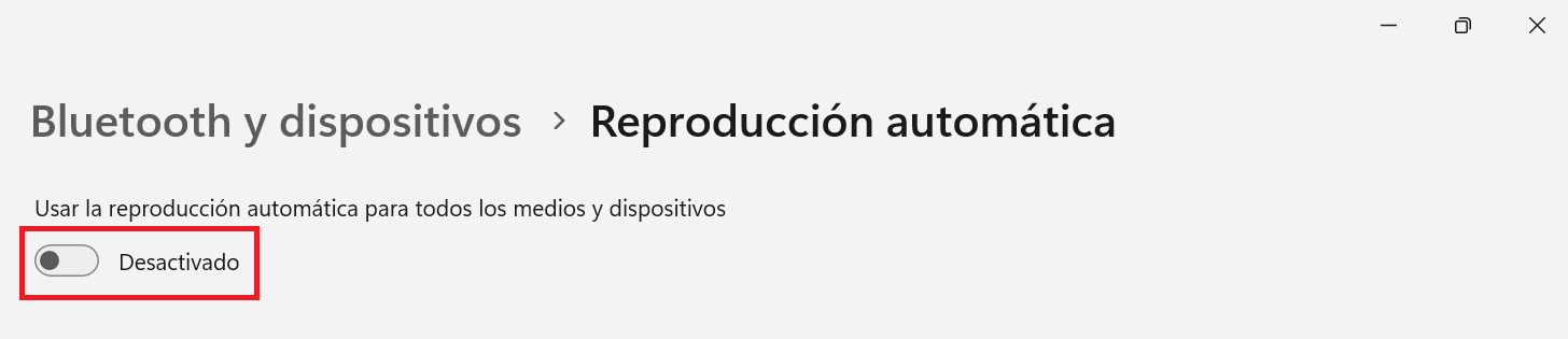 Desactivar reproducción automática