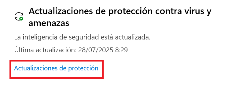 Actualizaciones de protección