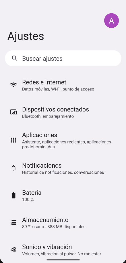 Ajustes Android