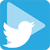 Play y logo de Twitter