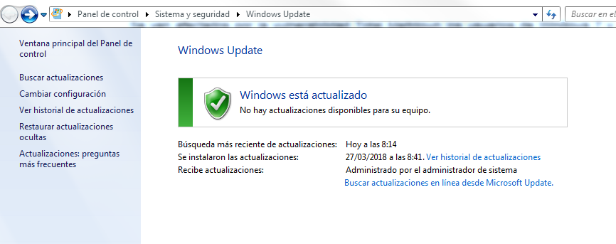Imagen Ver actualizaciones en Windows