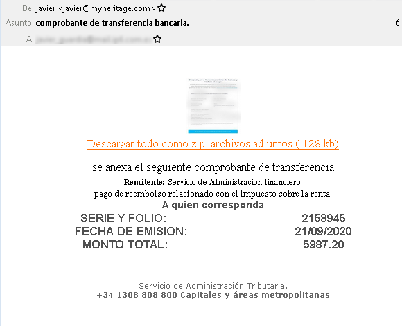 Imagen correo transferencia