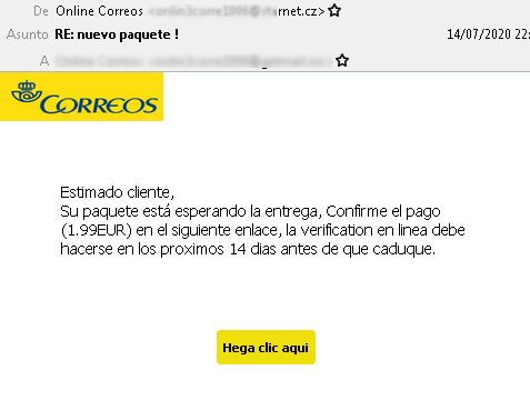 Imagen correo falso