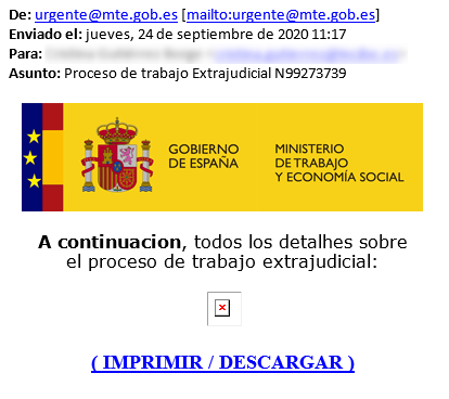 Imagen Ministerio de Trabajo mail