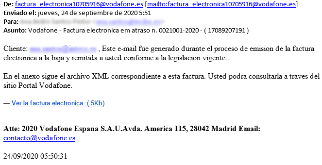 imagen mail vodafone factura