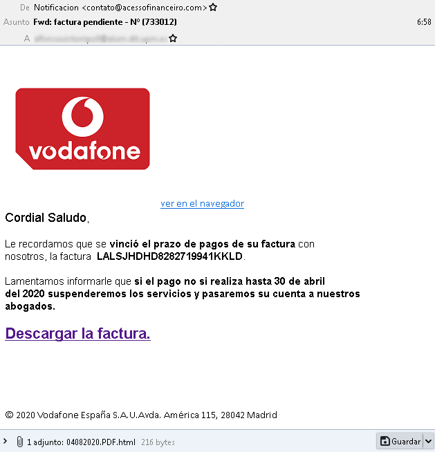 Imagen mail Vodafone