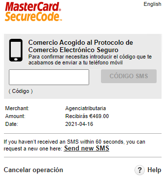 Web falsa solicitud de tarjeta de credito