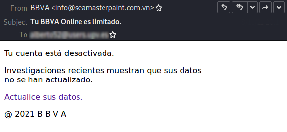 Correo electrónico phishing