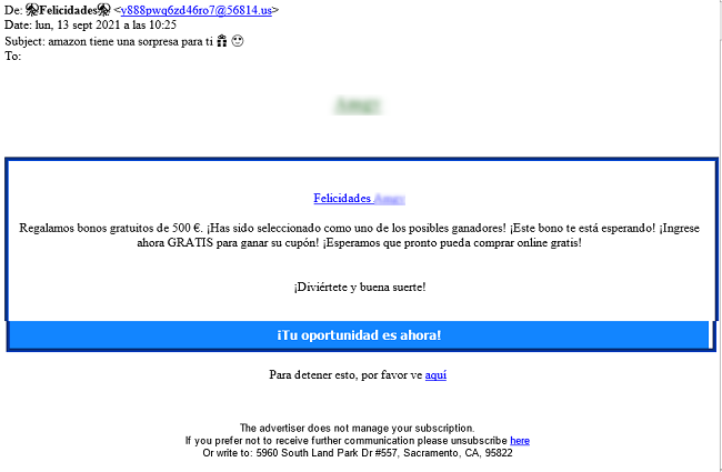 Correo fraude Amazon 2