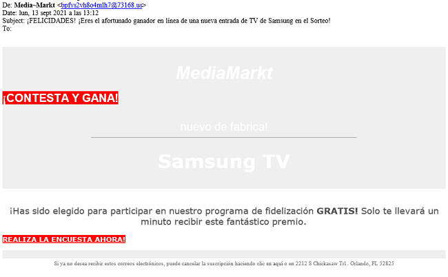 Correo fraude MediaMarkt