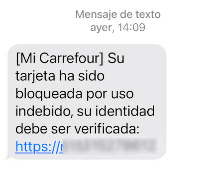 SMS suplantando Carrefour
