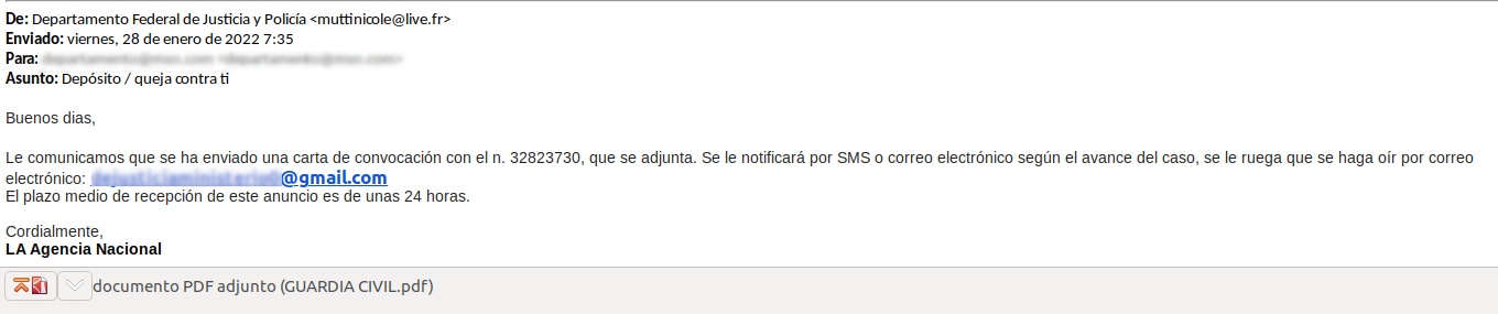 Ejemplo email fraude 2