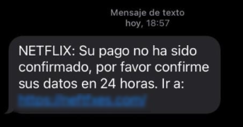 SMS fraudulento ejemplo 2