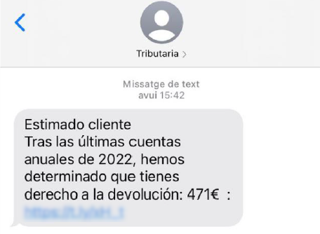 Imagen sms falso