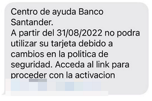 SMS Banco Santander 