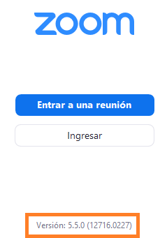 Versión de Zoom