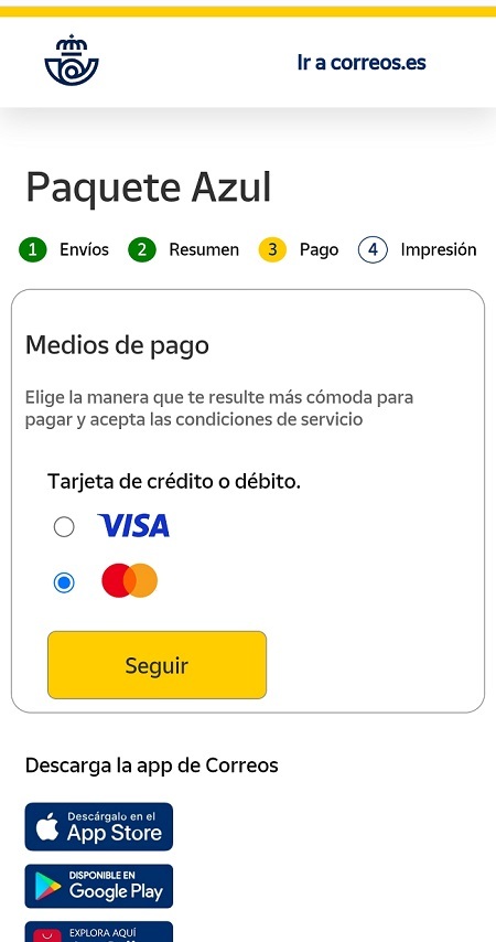 Datos tarjeta de crédito