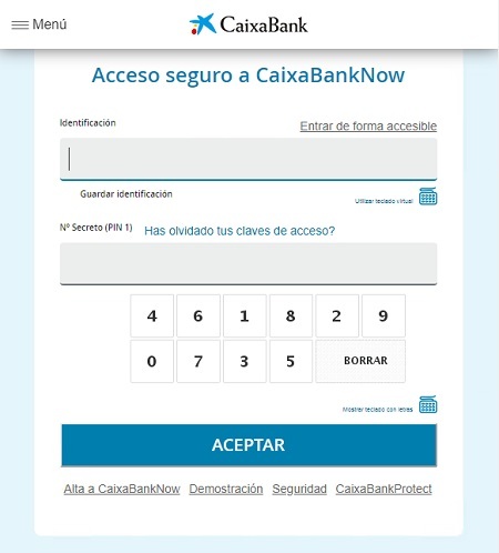 Web que suplanta a CaixaBank