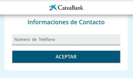 Petición del número de teléfono en el phising a CaixaBank