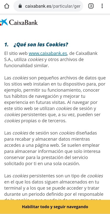 Web legítima de CaixaBank