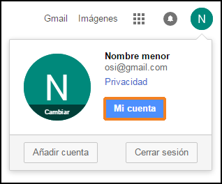 Mi cuenta en Google