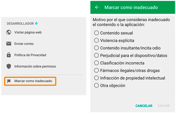 Notificar una aplicación como fraudulenta en Google Play