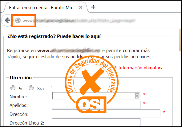 Tienda online sin certificado para datos personales