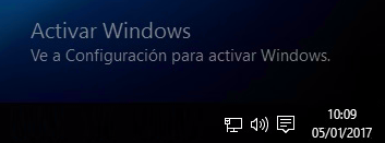 Mensaje de sistema operativo: activar Windows