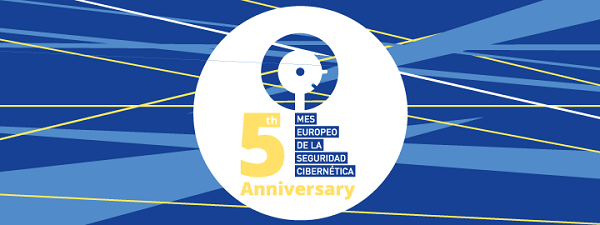 Logo oficial del 5º Aniversario del Mes Europeo de la Seguridad Cibernética