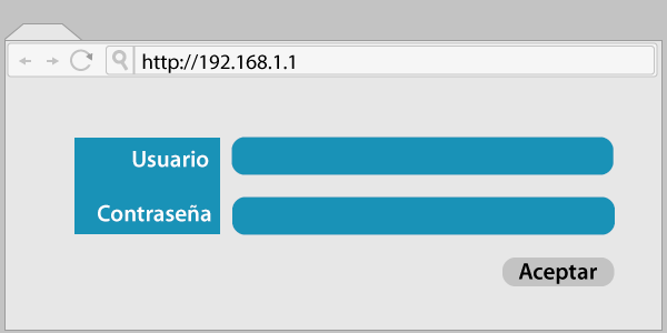 Simulación de interfaz de un router. Login.