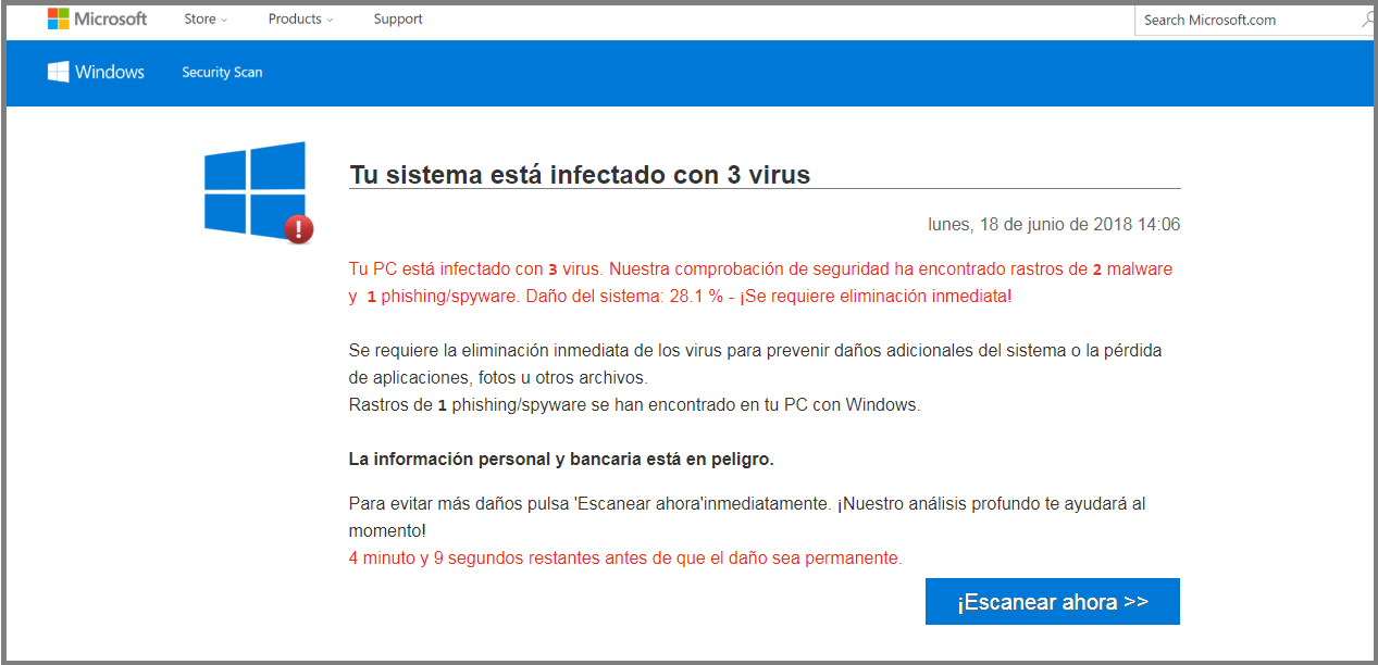 Imagen virus detectado