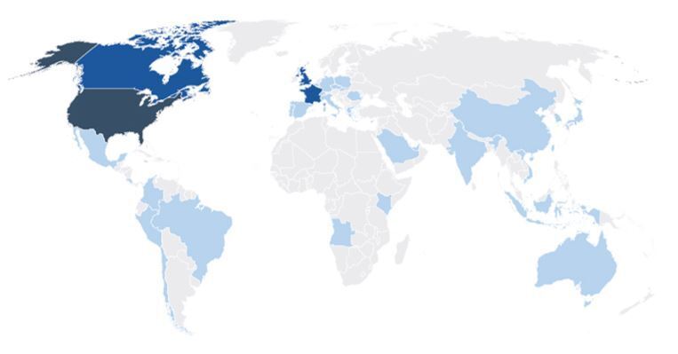 Países infectados por Avaddon 