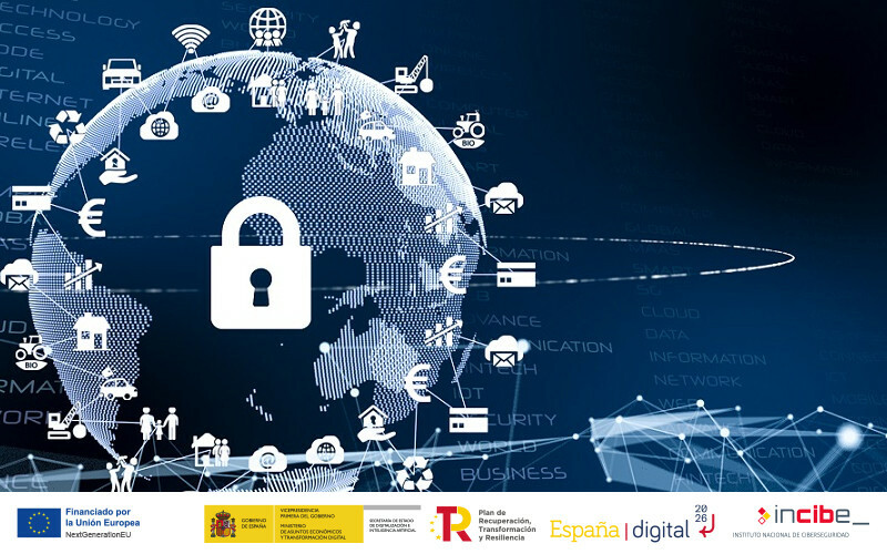 Portada blog La Comisión Europea presenta una nueva propuesta de resiliencia cibernética Imagen decorativa con la bola del mundo, iconos de IoT y candado