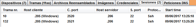 Display of SSH traffic during the installation of the packet on Raspberry