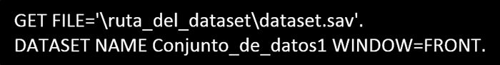 SPSS: comando que carga los datos desde un archivo sav