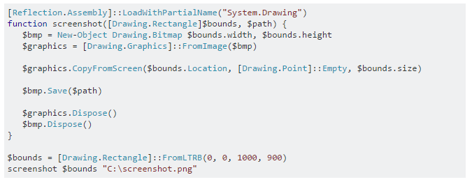 PowerShell code to take screenshots